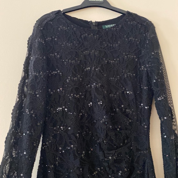 Ralph Lauren sequin mesh lace dress - Picture 3 of 5